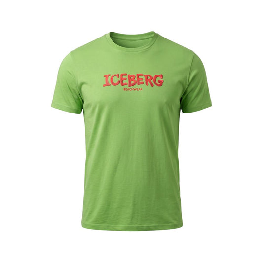 Iceberg Green Cotton T-Shirt - Stylish Comfort