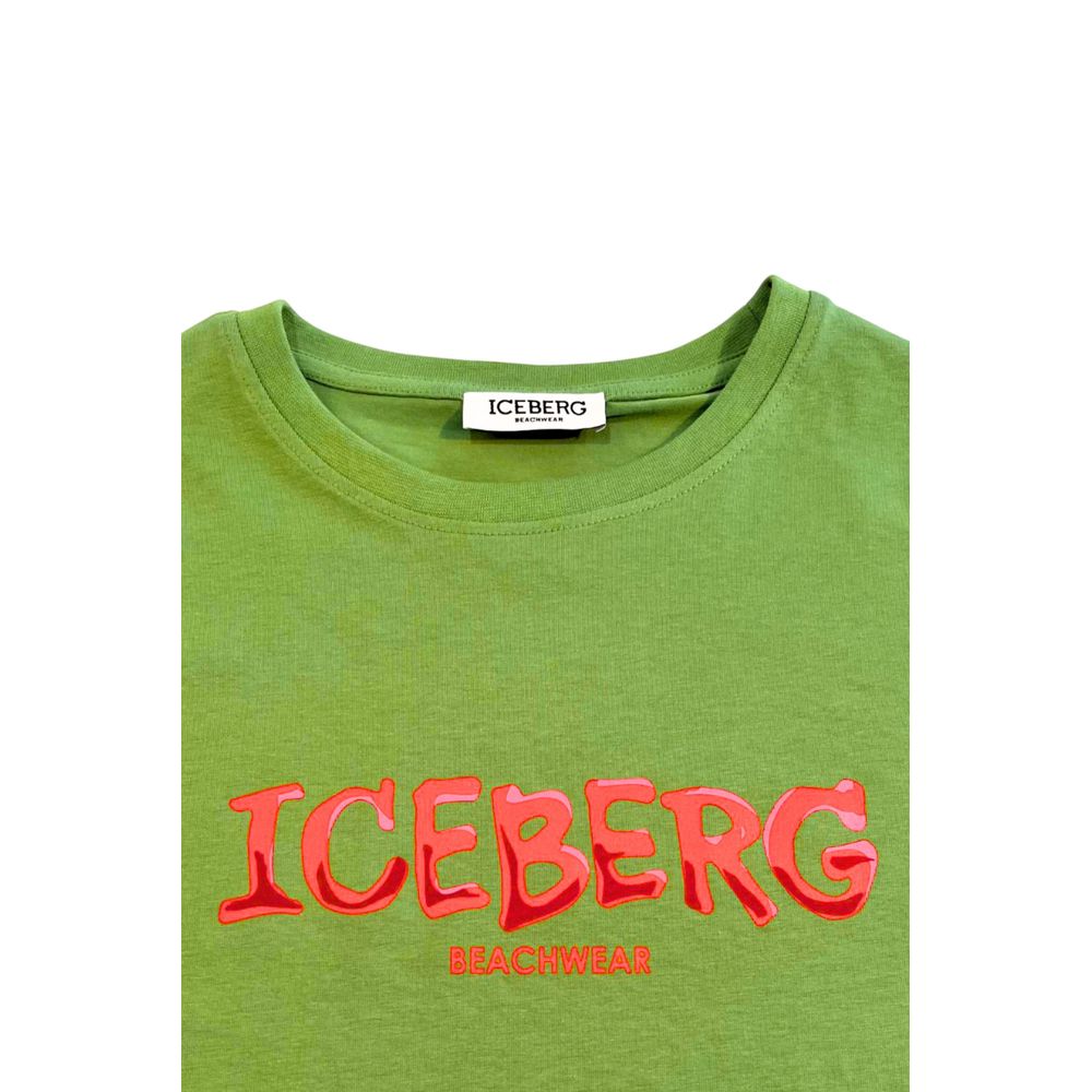 Iceberg Green Cotton T-Shirt - Stylish Comfort