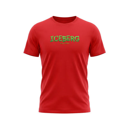 Iceberg Red Cotton T-Shirt - Classic Comfort Meets Style