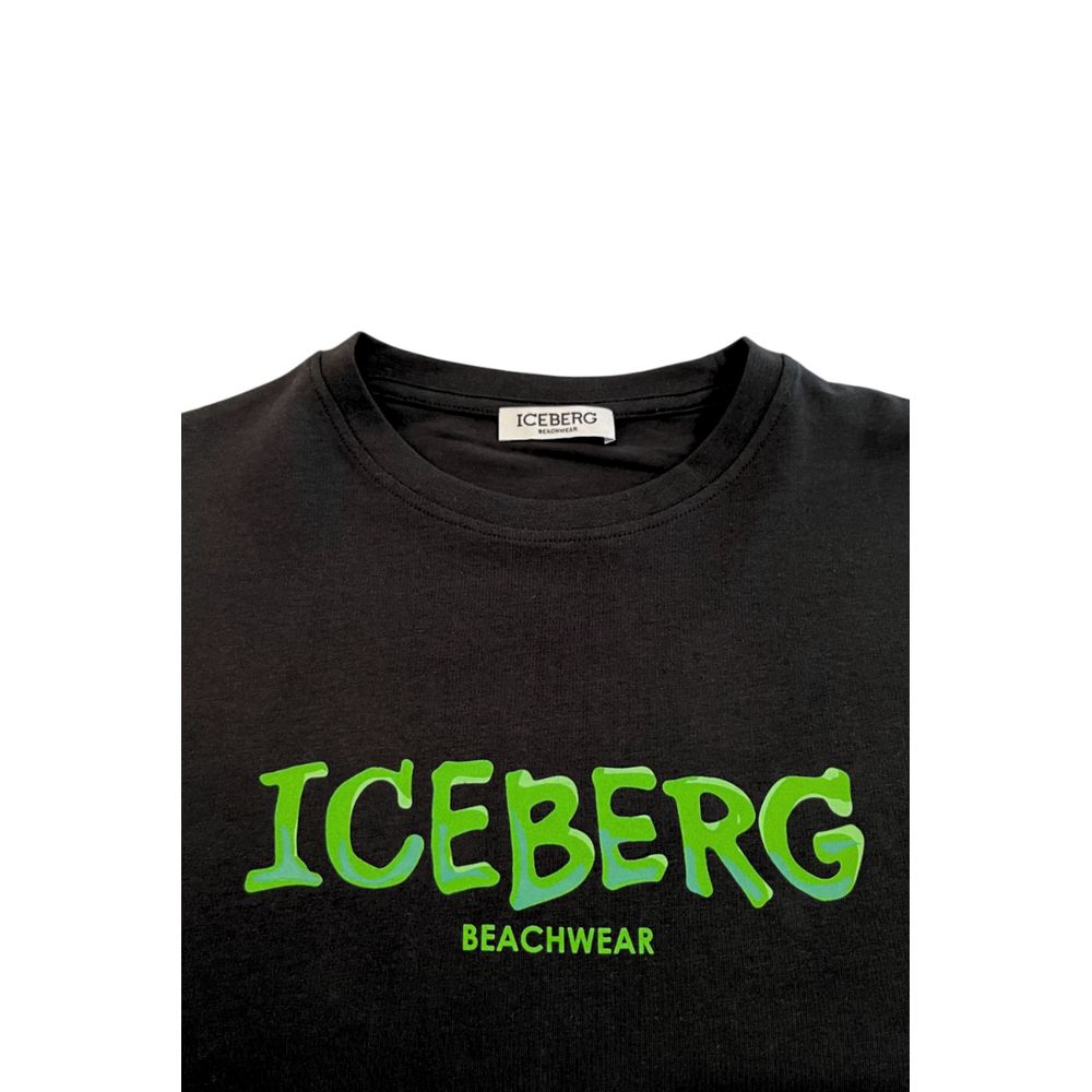 Iceberg Black Cotton T-Shirt - Classic Style for Every Occasion