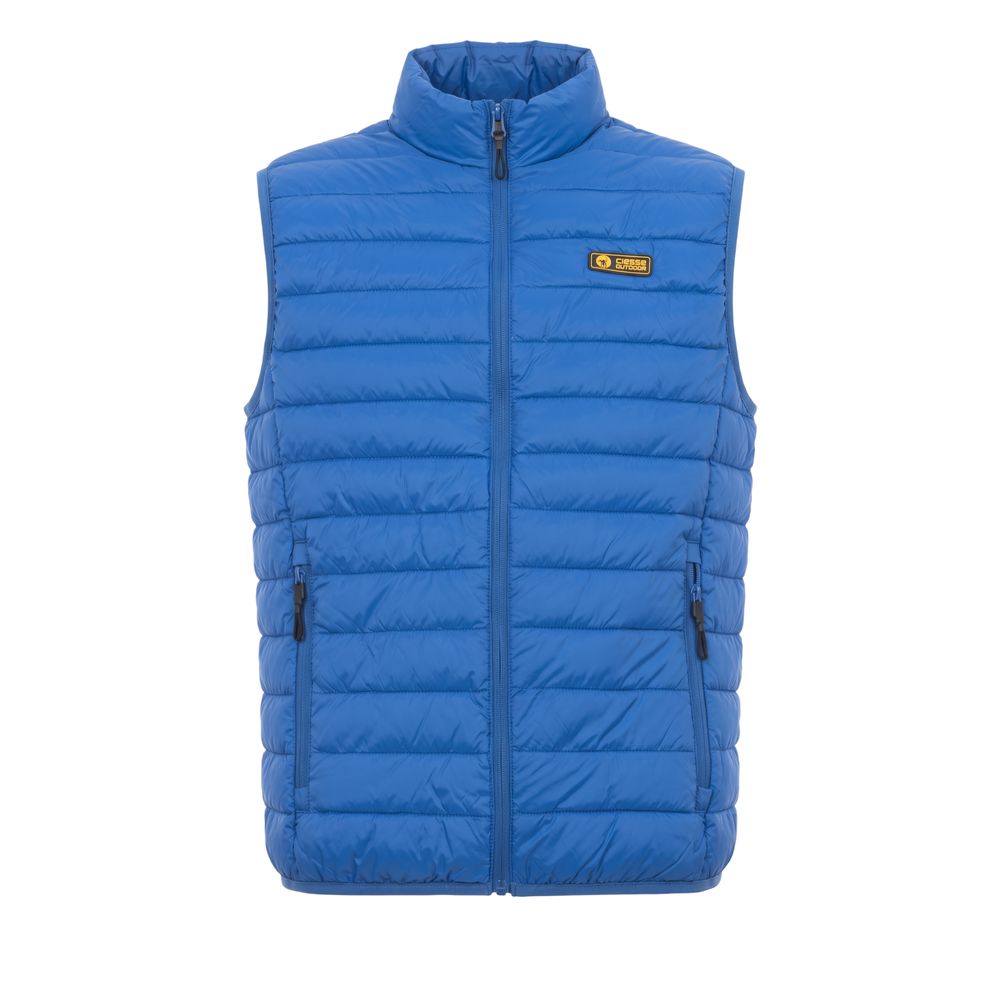 Trussardi Action Blue Polyester Men Sleeveless Jacket