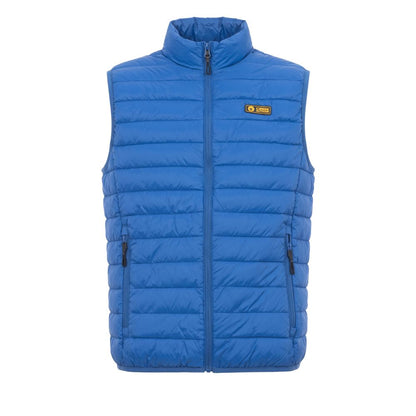 Trussardi Action Blue Polyester Men Sleeveless Jacket