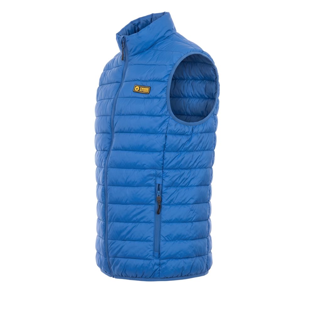 Trussardi Action Blue Polyester Men Sleeveless Jacket