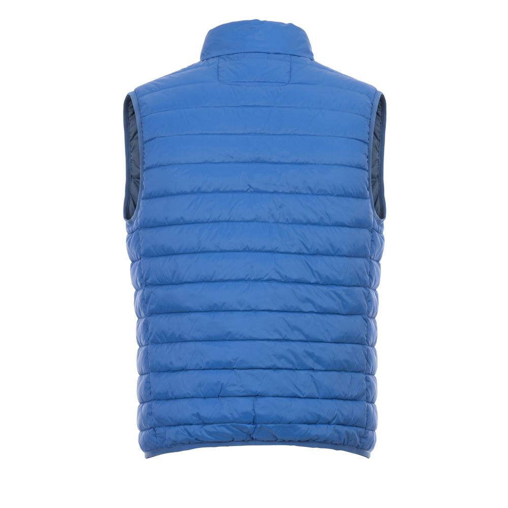 Trussardi Action Blue Polyester Men Sleeveless Jacket