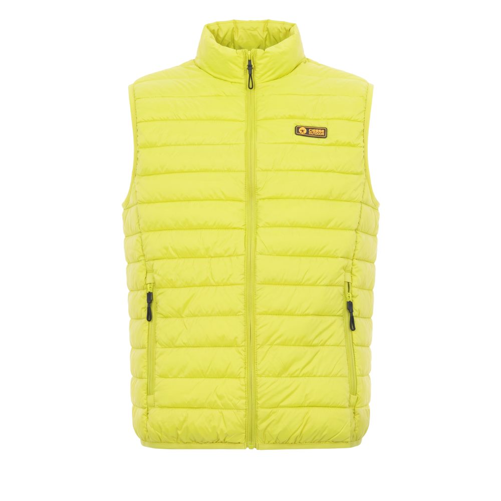 Trussardi Action Yellow Polyester Men Sleeveless Jacket