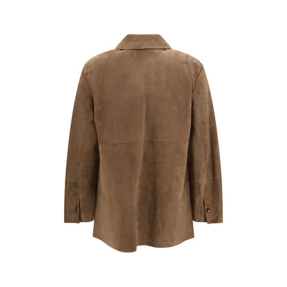 S Max Mara Brown Lamb Ovis Aries Aries Leather Jacket