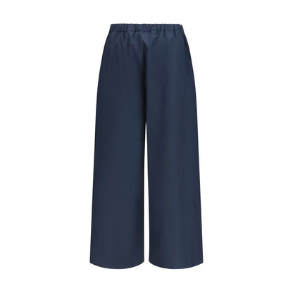 S Max Mara Blue Cotton Casual Pants