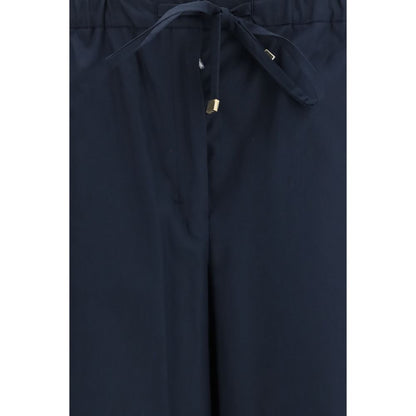 S Max Mara Blue Cotton Casual Pants