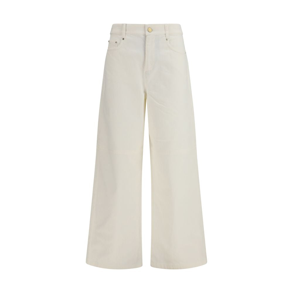 S Max Mara White Cotton Casual Pants
