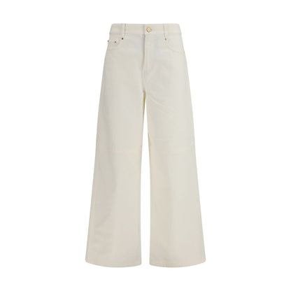 S Max Mara White Cotton Casual Pants