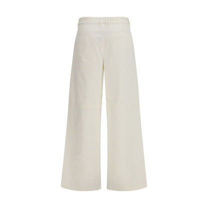 S Max Mara White Cotton Casual Pants