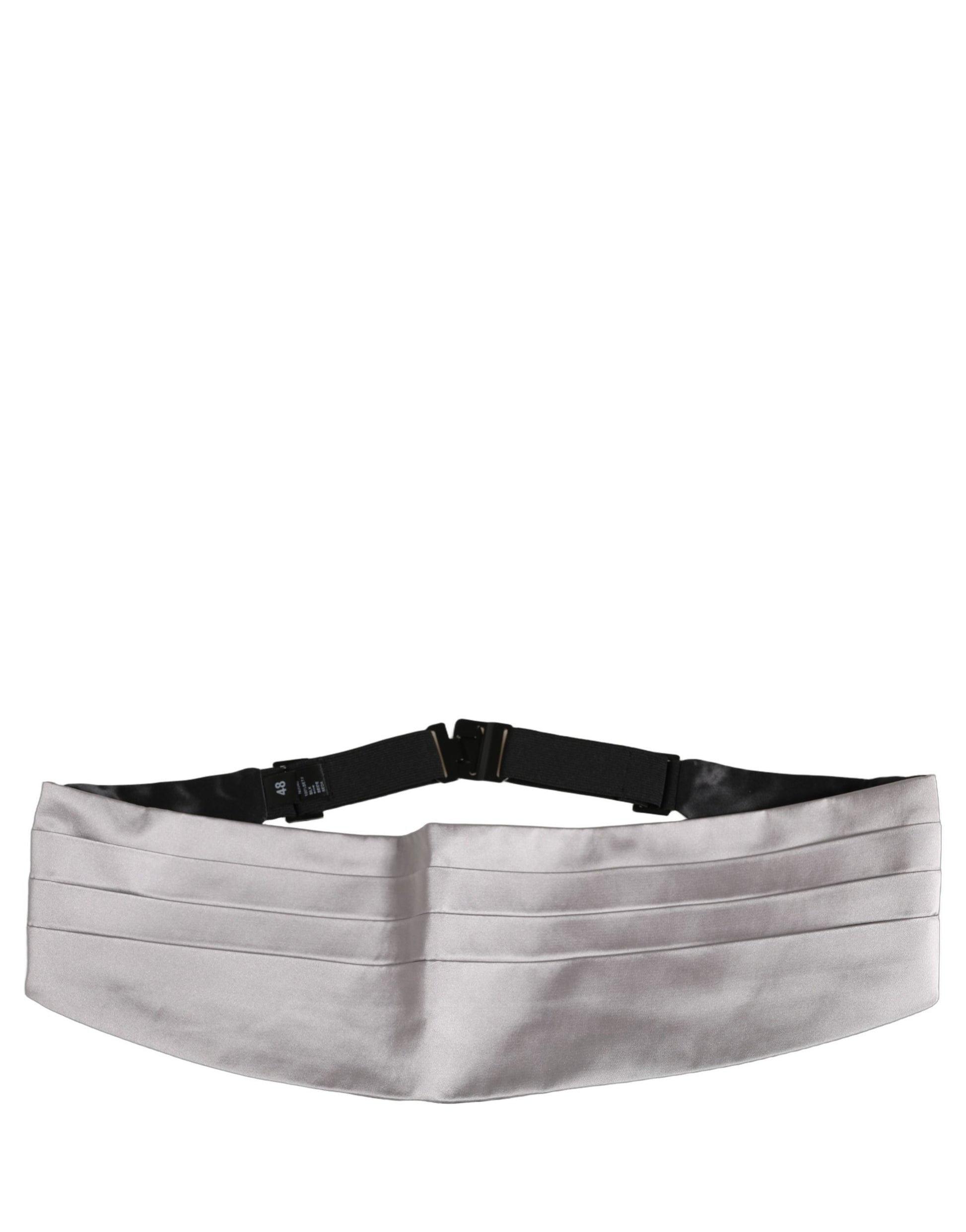 Dolce & Gabbana Gray Men 100% Silk Belt Waist Cummerbund