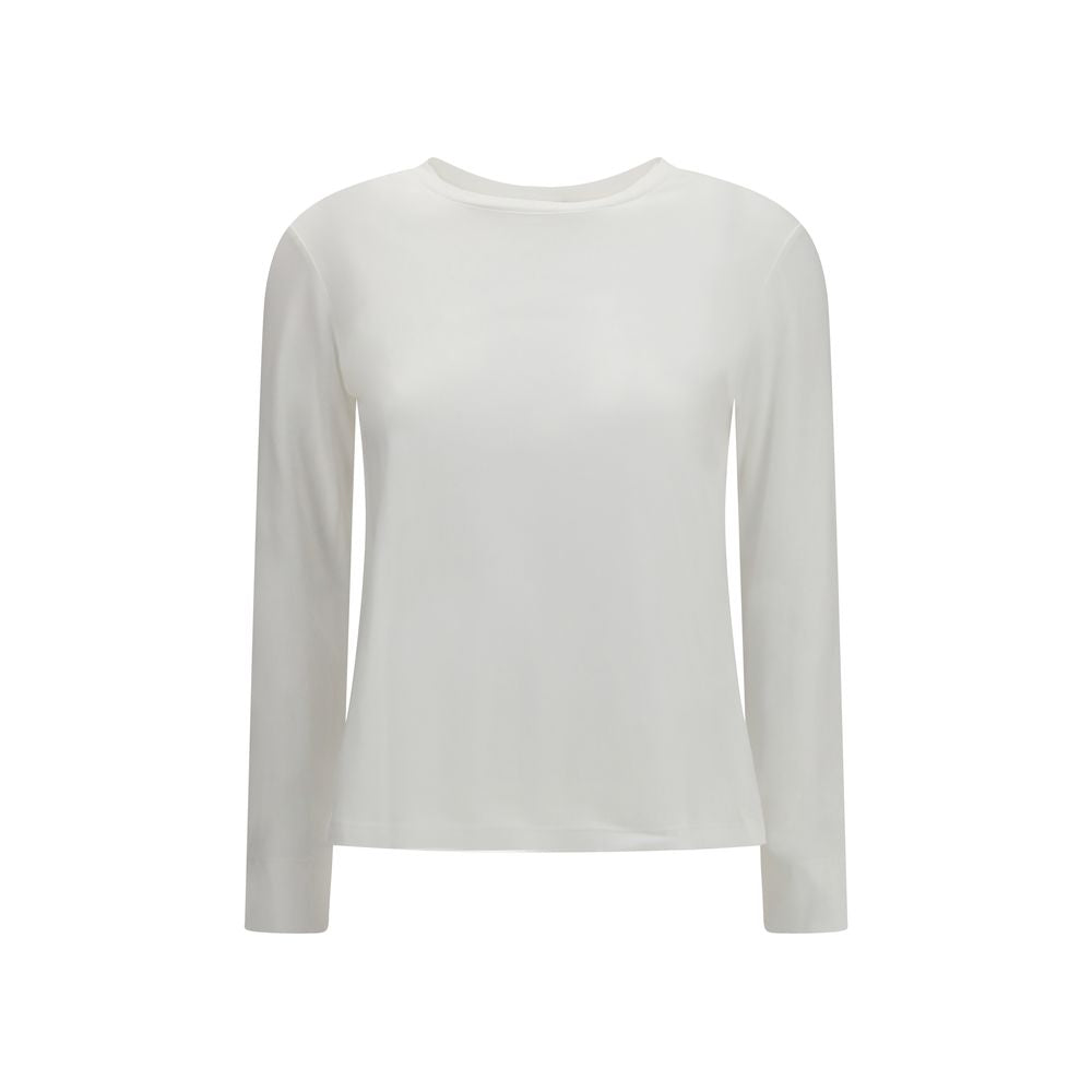 S Max Mara White Cotton Long Sleeve T-Shirt