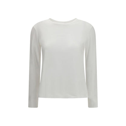 S Max Mara White Cotton Long Sleeve T-Shirt