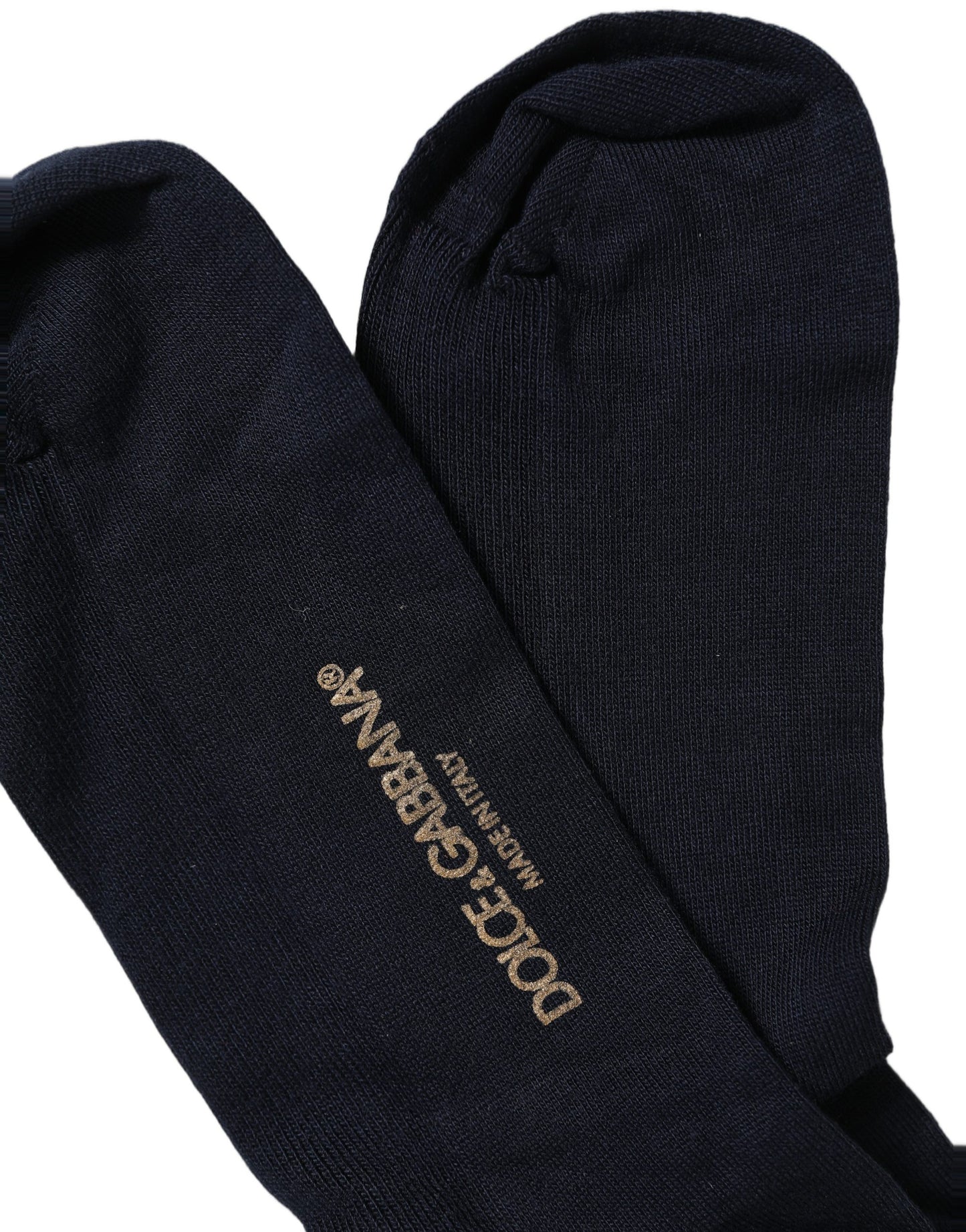 Dolce & Gabbana Dark Blue Viscose Over The Calf Socks
