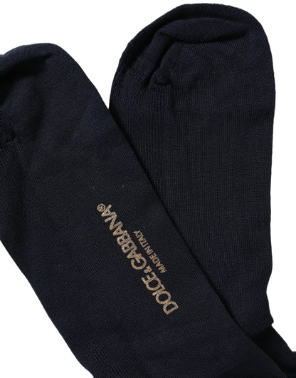 Dolce & Gabbana Dark Blue Viscose Over The Calf Socks