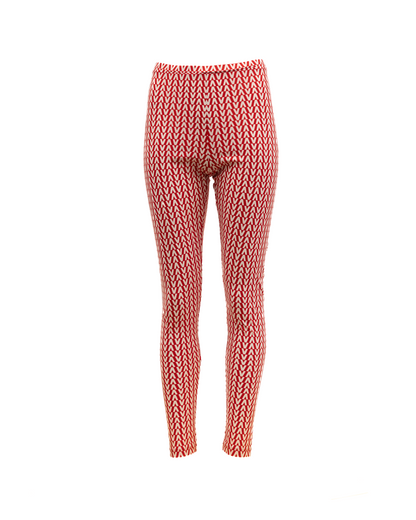 Valentino Garavani Women Silk Leggings - Red and White