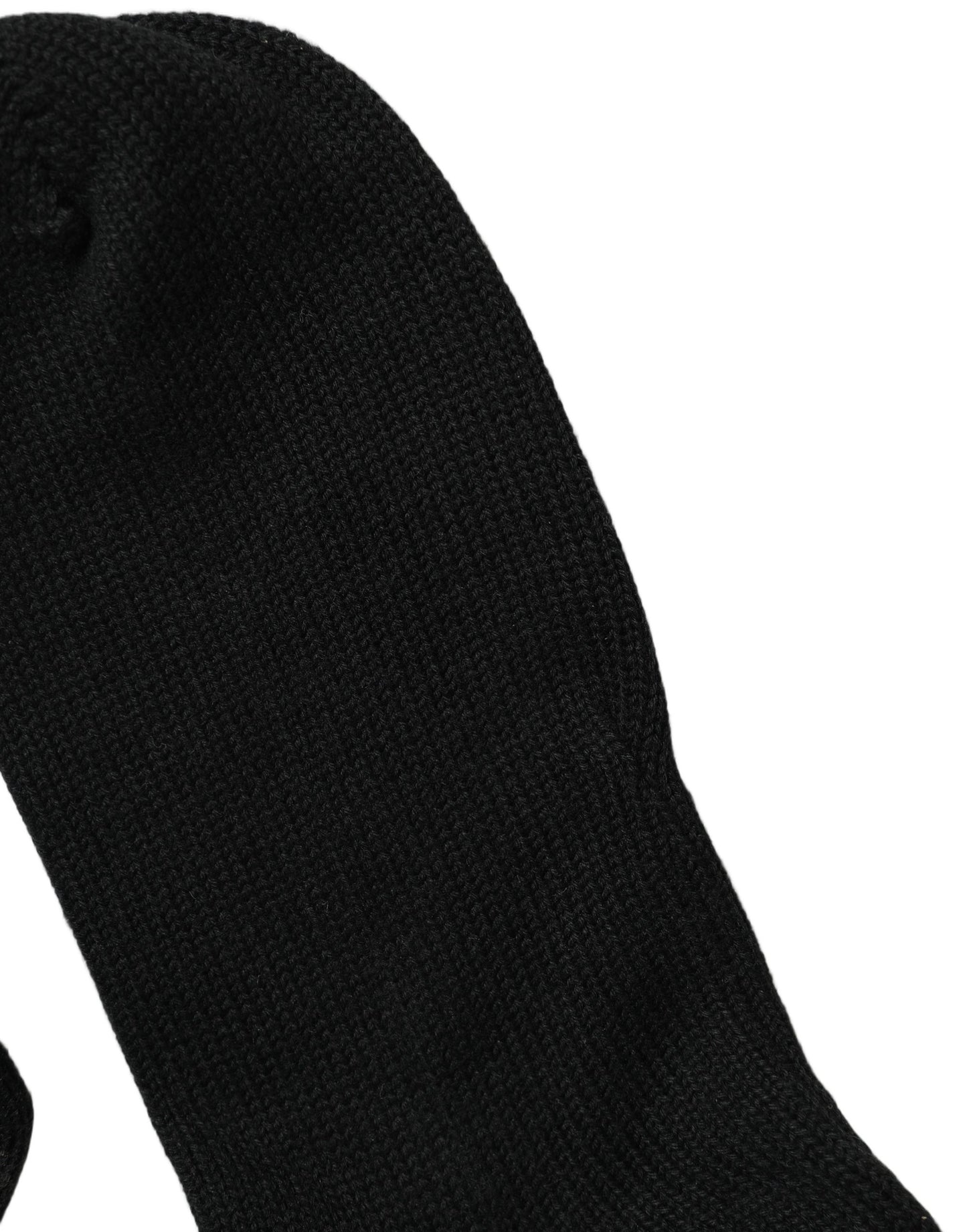 Dolce & Gabbana Black Sequin Cotton Knit Mid Calf Socks