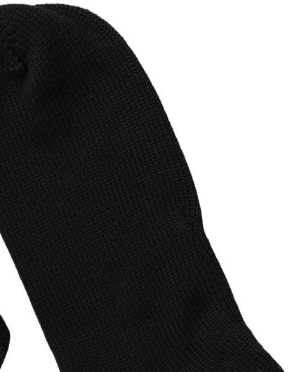 Dolce & Gabbana Black Sequin Cotton Knit Mid Calf Socks