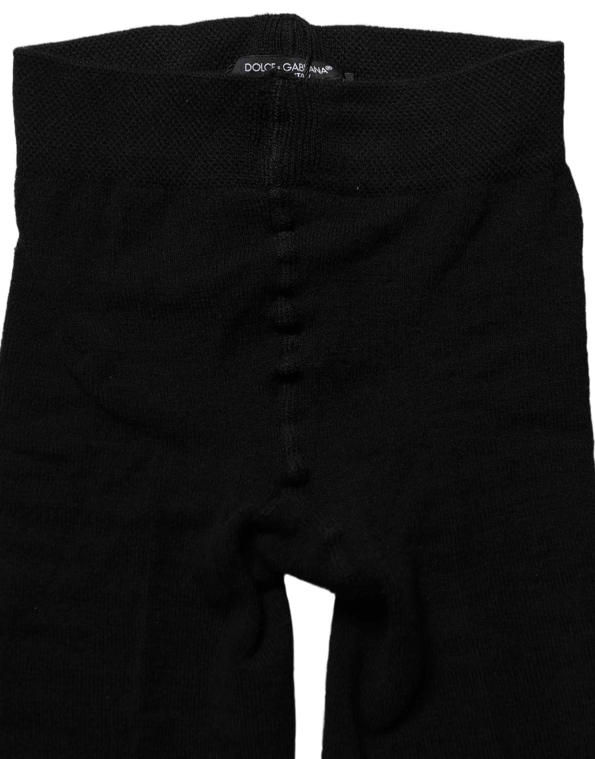 Dolce & Gabbana Black Wool Stretch Tights
