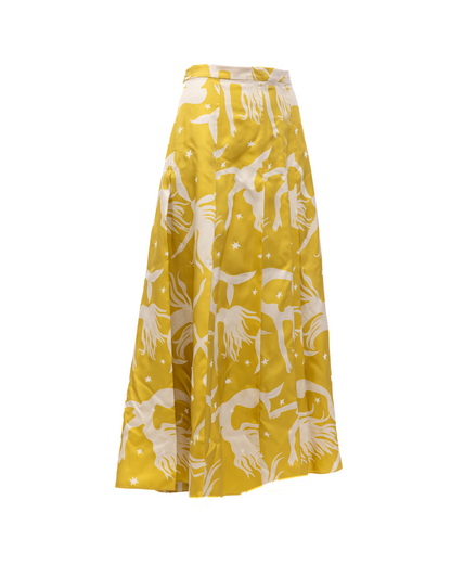 Valentino Garavani Yellow Skirt with Off-White Details