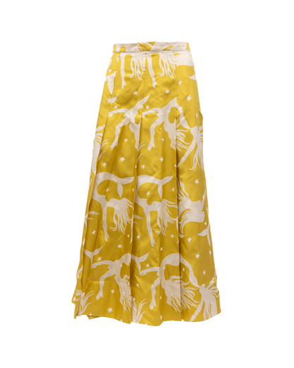 Valentino Garavani Yellow Skirt with Off-White Details