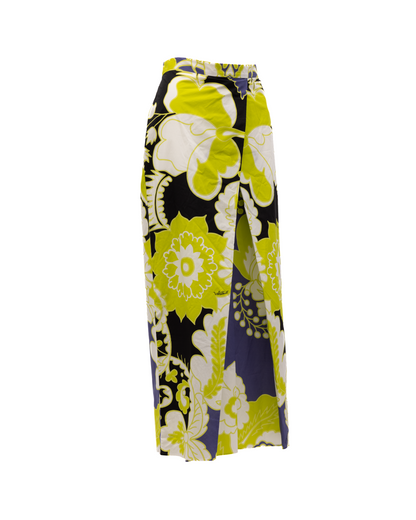 Valentino Garavani Women Floral Skirt in Black, Lime Green, White