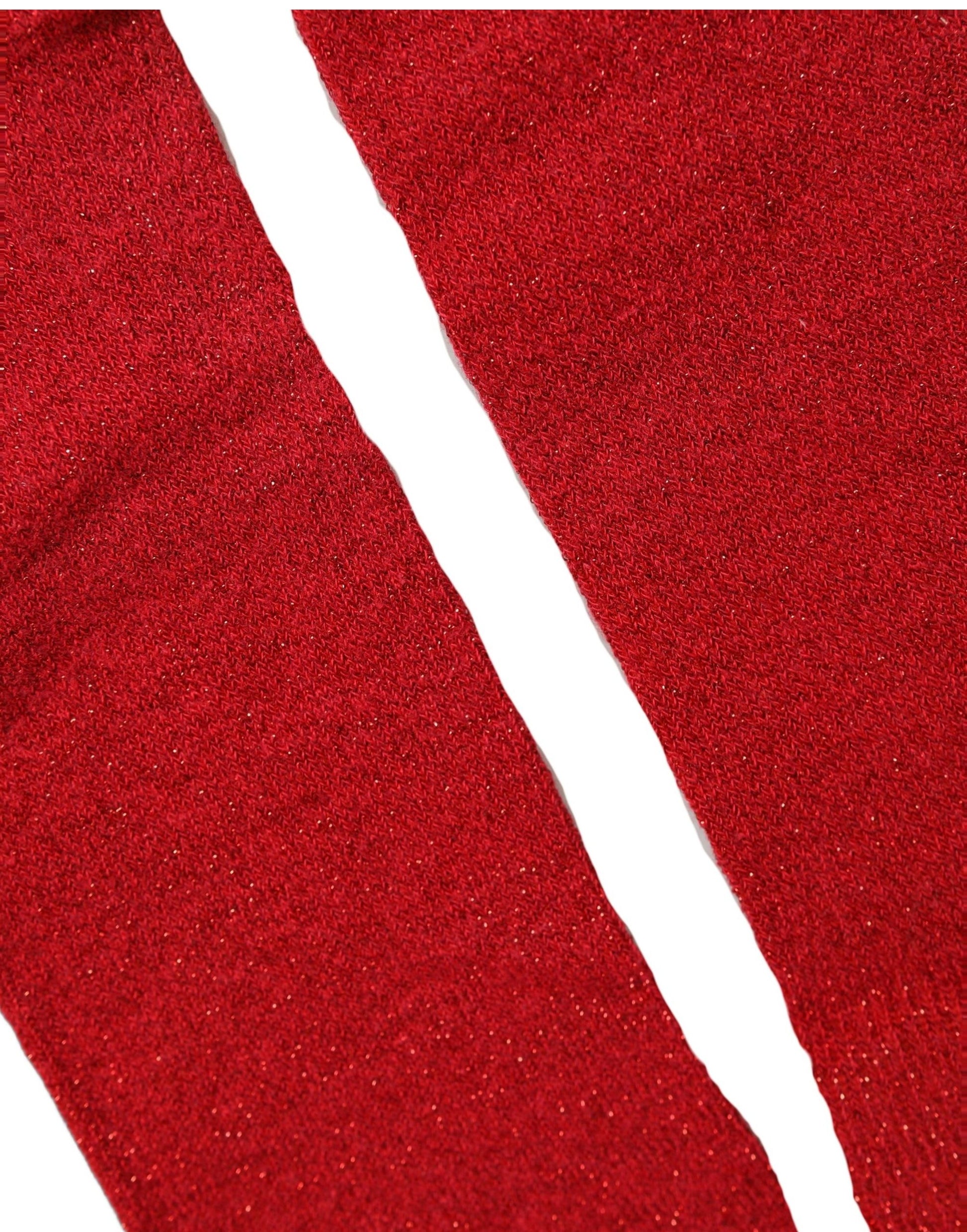 Dolce & Gabbana Red Viscose DG Logo Mid Calf Accessory Socks