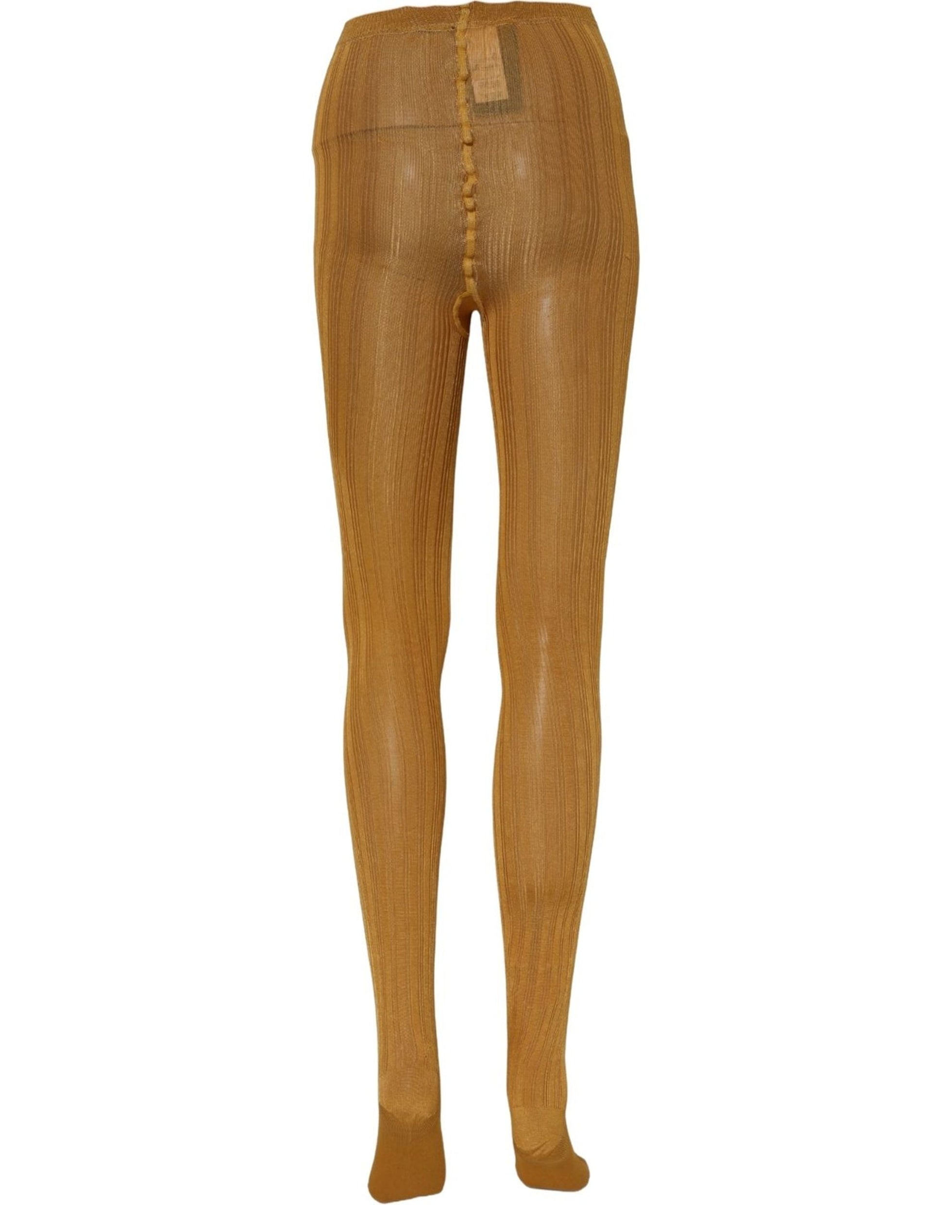 Dolce & Gabbana Mustard Ribbed Tights Pantyhose Stockings IT3 | M