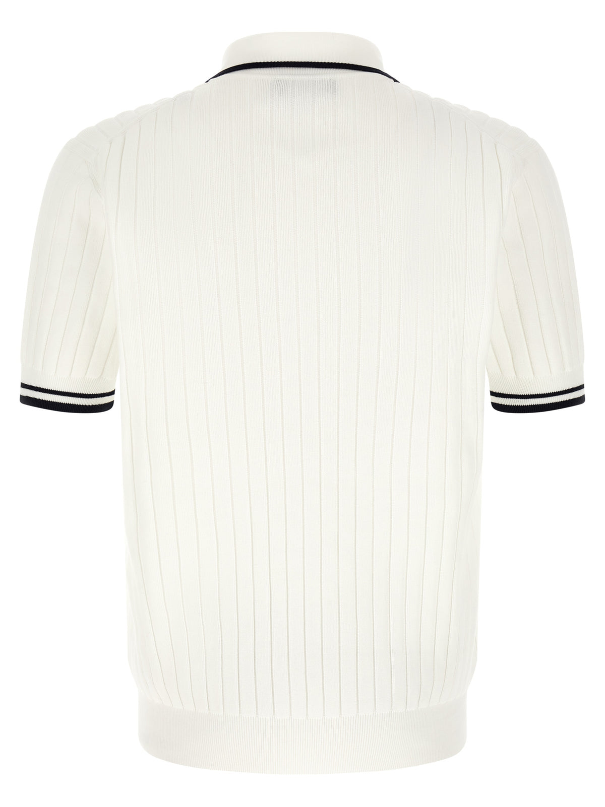 Dolce & Gabbana Bicolor Cotton Polo Shirt - White/Black - XXL
