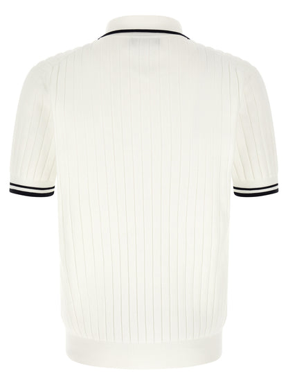 Dolce & Gabbana Bicolor Cotton Polo Shirt - White/Black - XXL