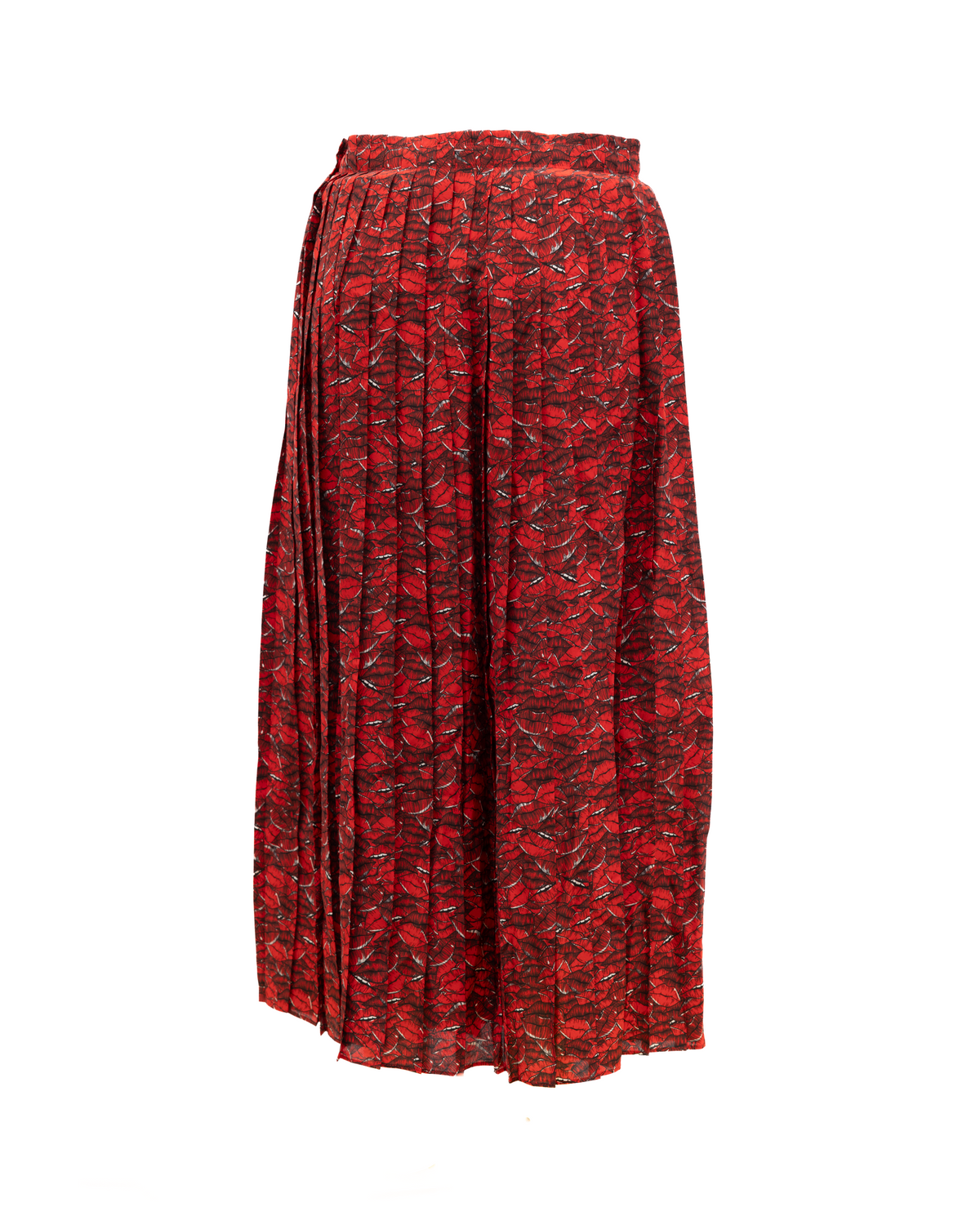 Valentino Garavani Women Midi Red Skirt with Black and White Details