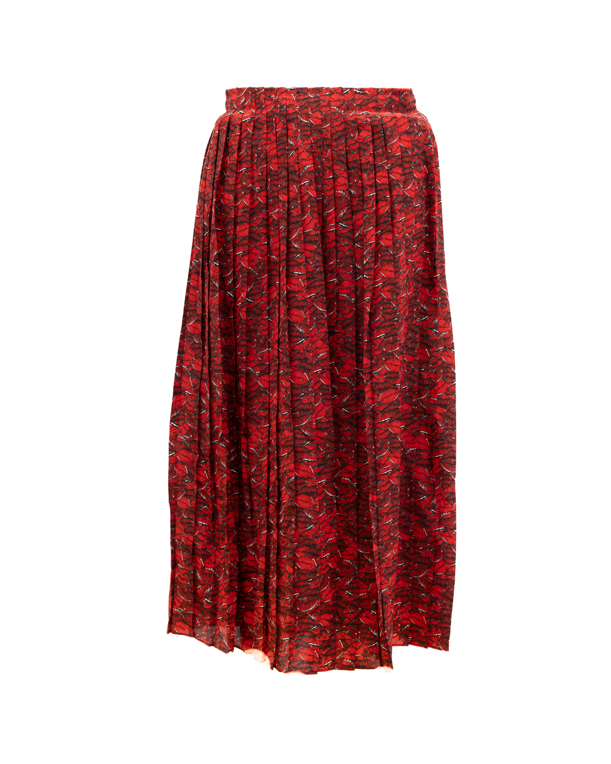 Valentino Garavani Women Midi Red Skirt with Black and White Details