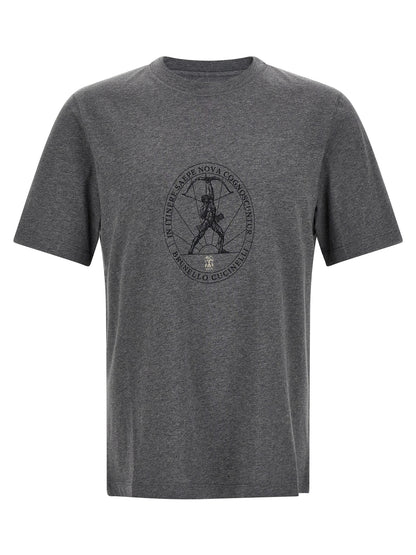 Brunello Cucinelli Gray Cotton T-Shirt - M