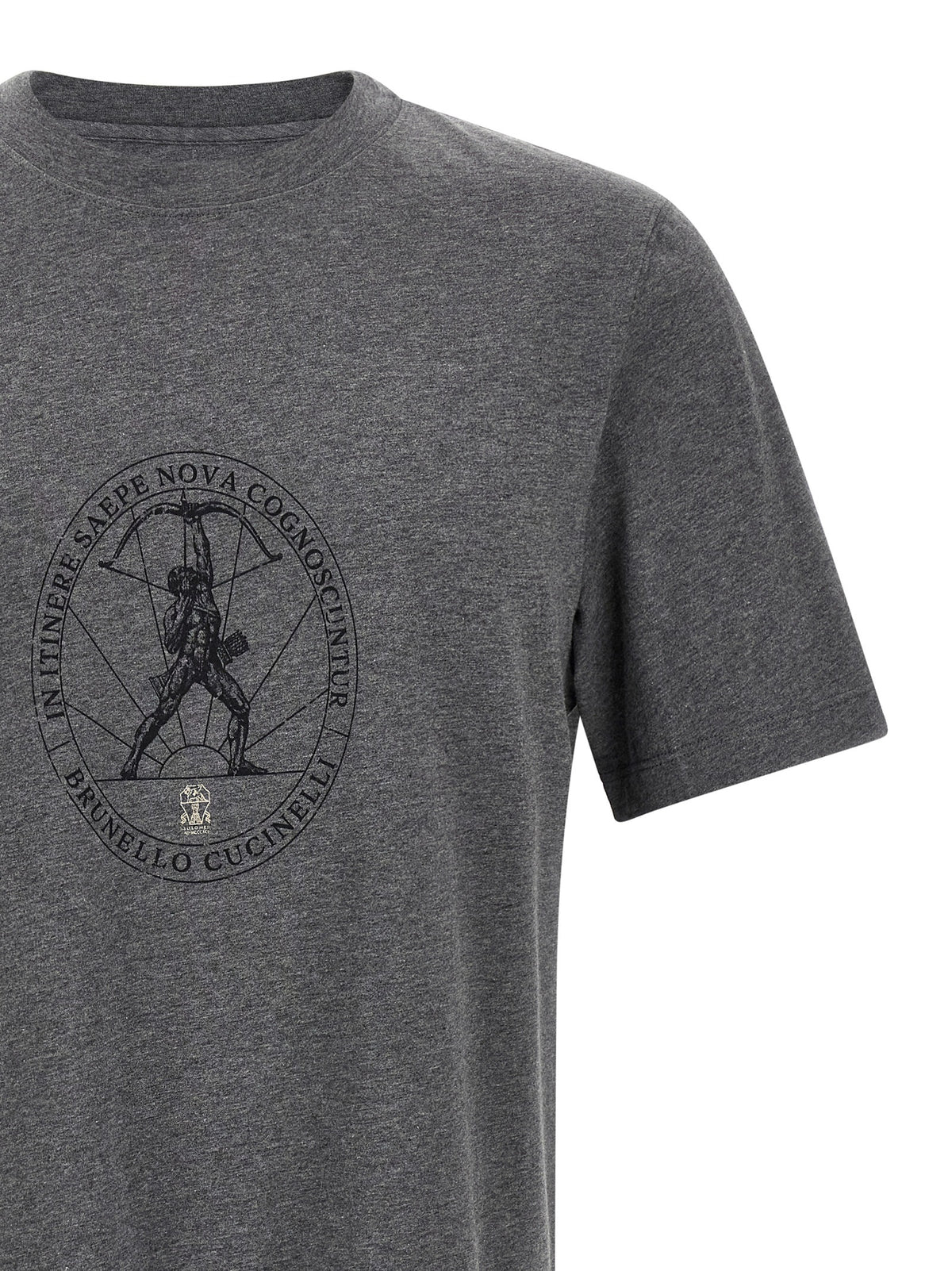 Brunello Cucinelli Gray Cotton T-Shirt - M