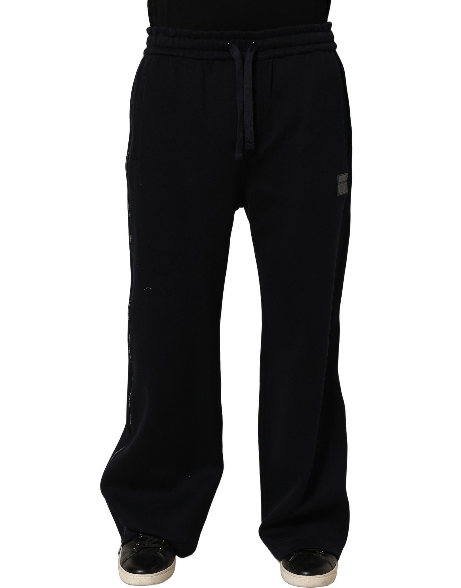 Dolce & Gabbana Dark Blue Relaxed Wide Leg Men Jogger Pants