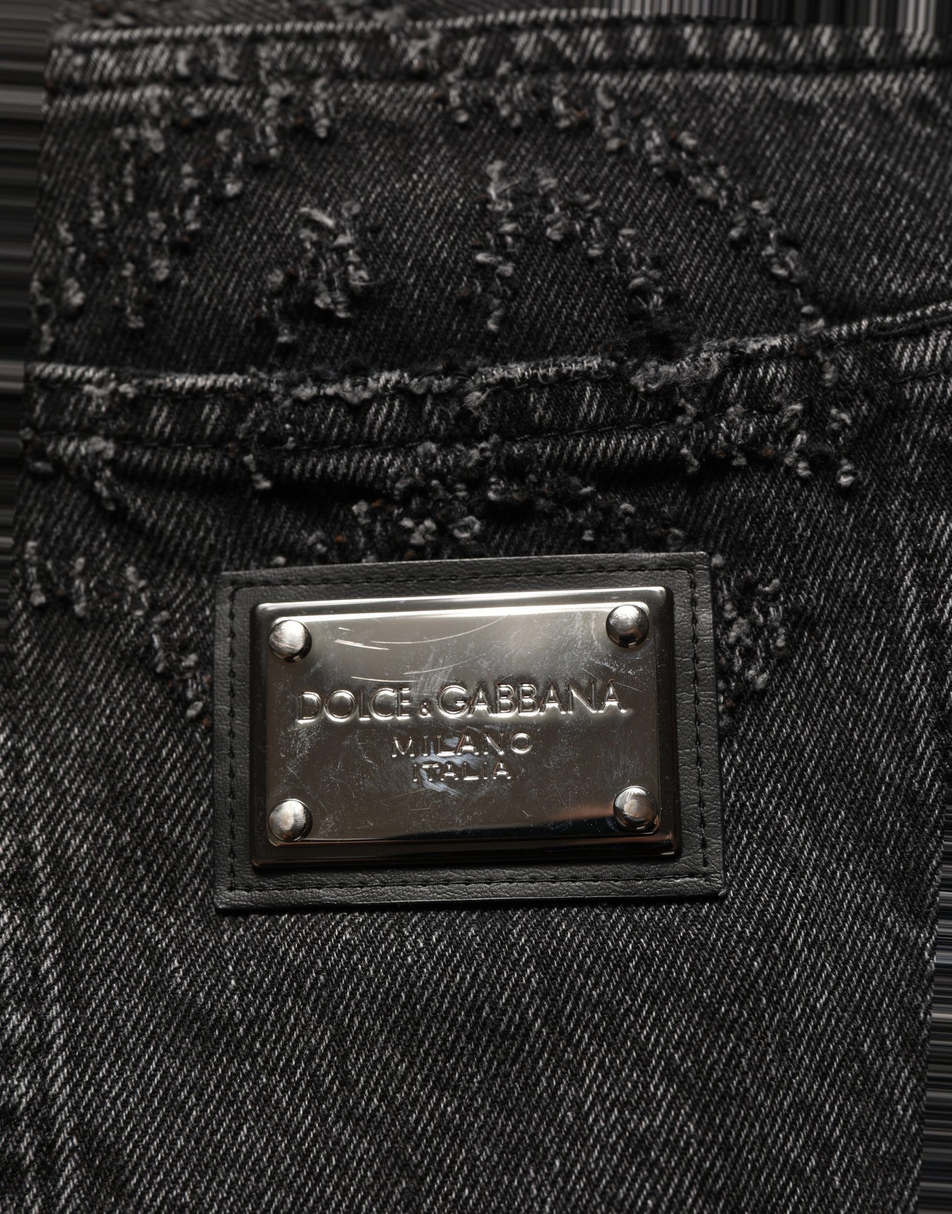 Dolce & Gabbana Dark Gray Cotton Wide-Leg Oversize Denim Jeans