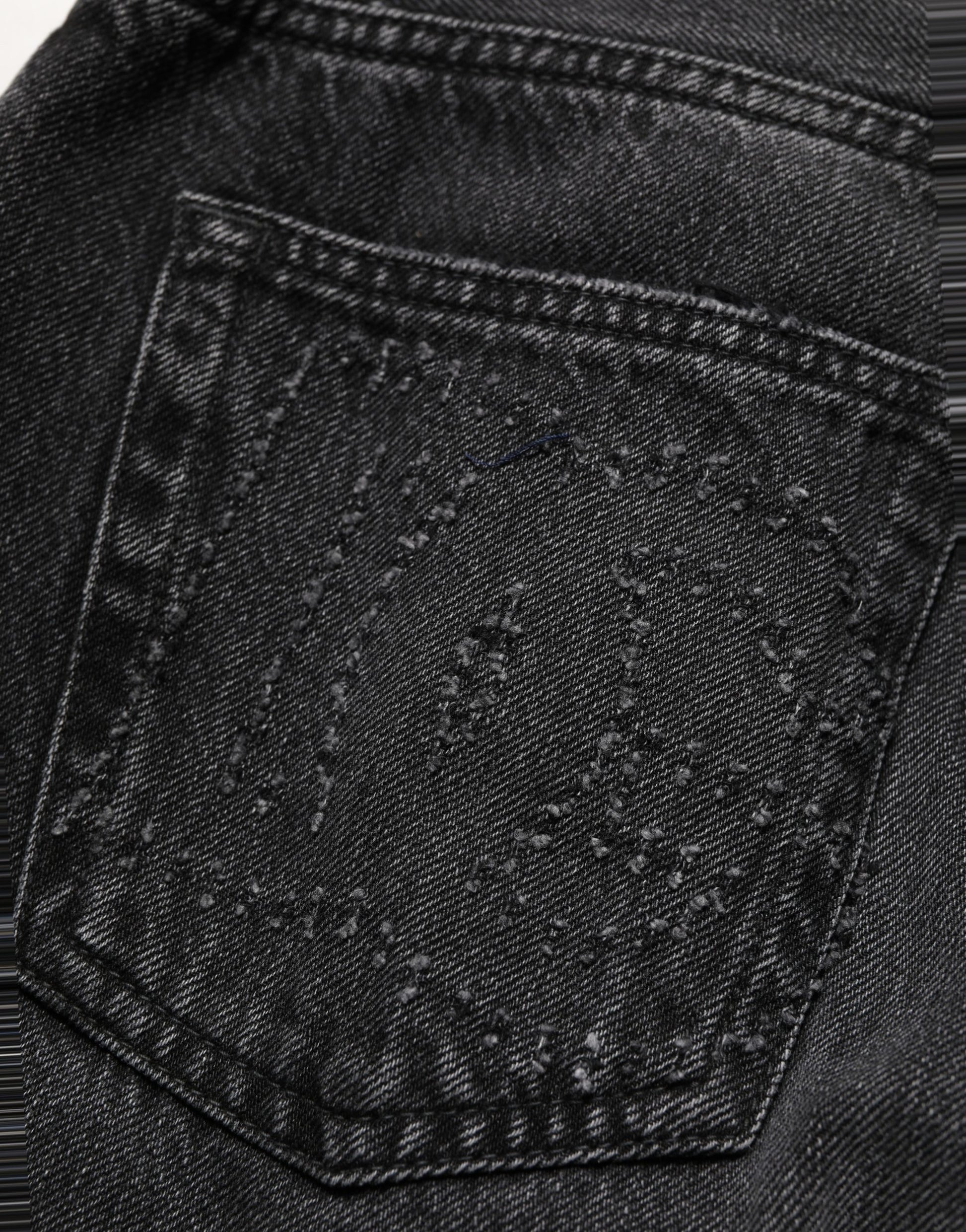 Dolce & Gabbana Dark Gray Cotton Wide-Leg Oversize Denim Jeans
