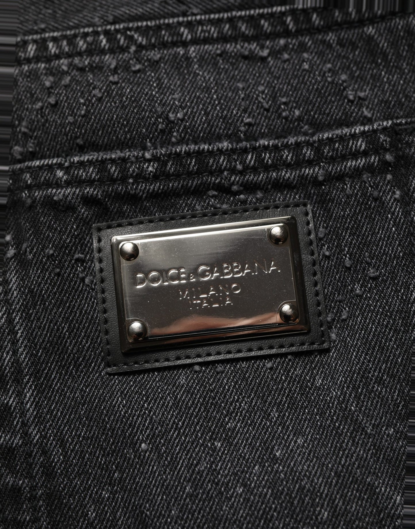 Dolce & Gabbana Dark Gray Cotton Wide-Leg Oversize Denim Jeans