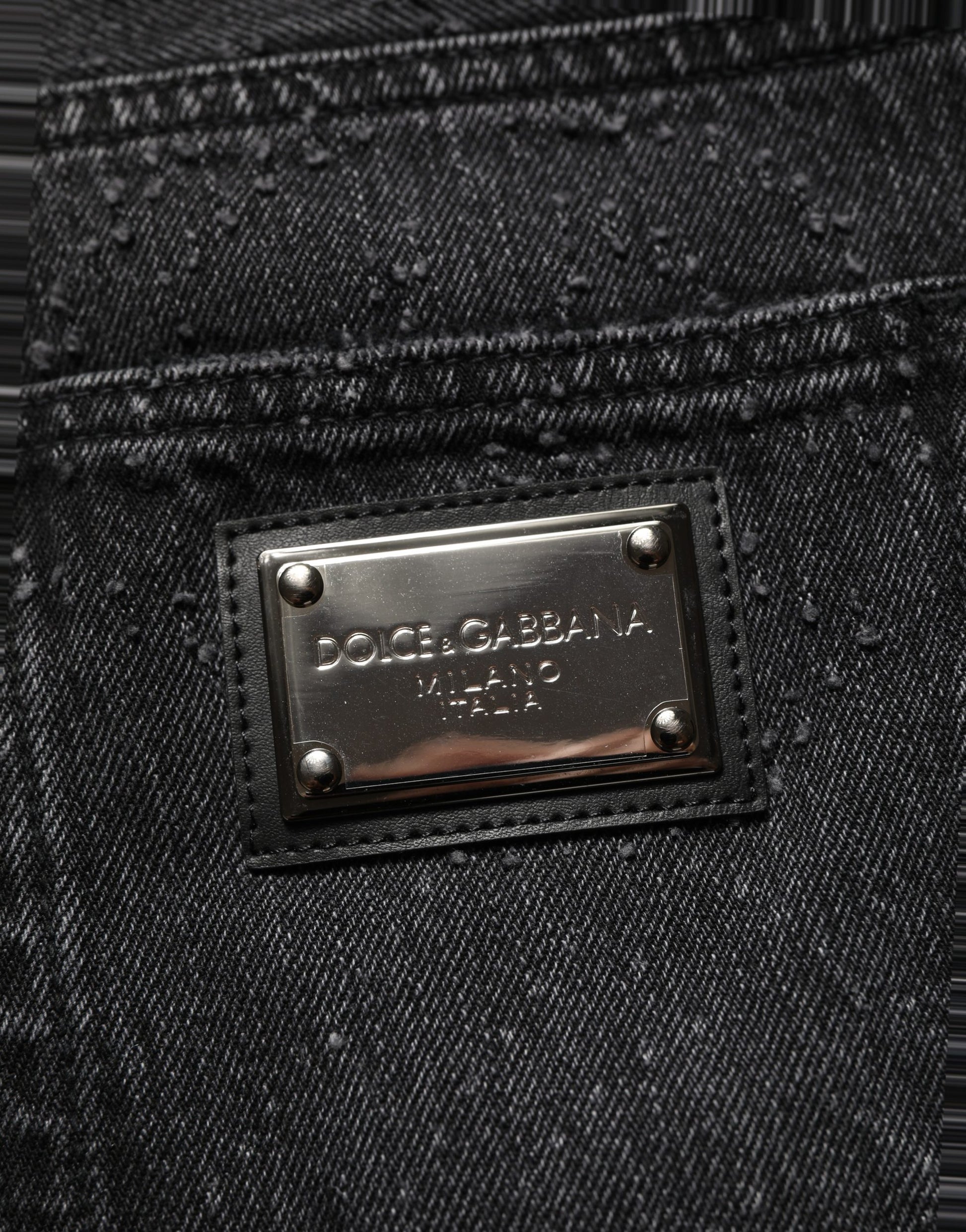 Dolce & Gabbana Dark Gray Cotton Wide-Leg Oversize Denim Jeans
