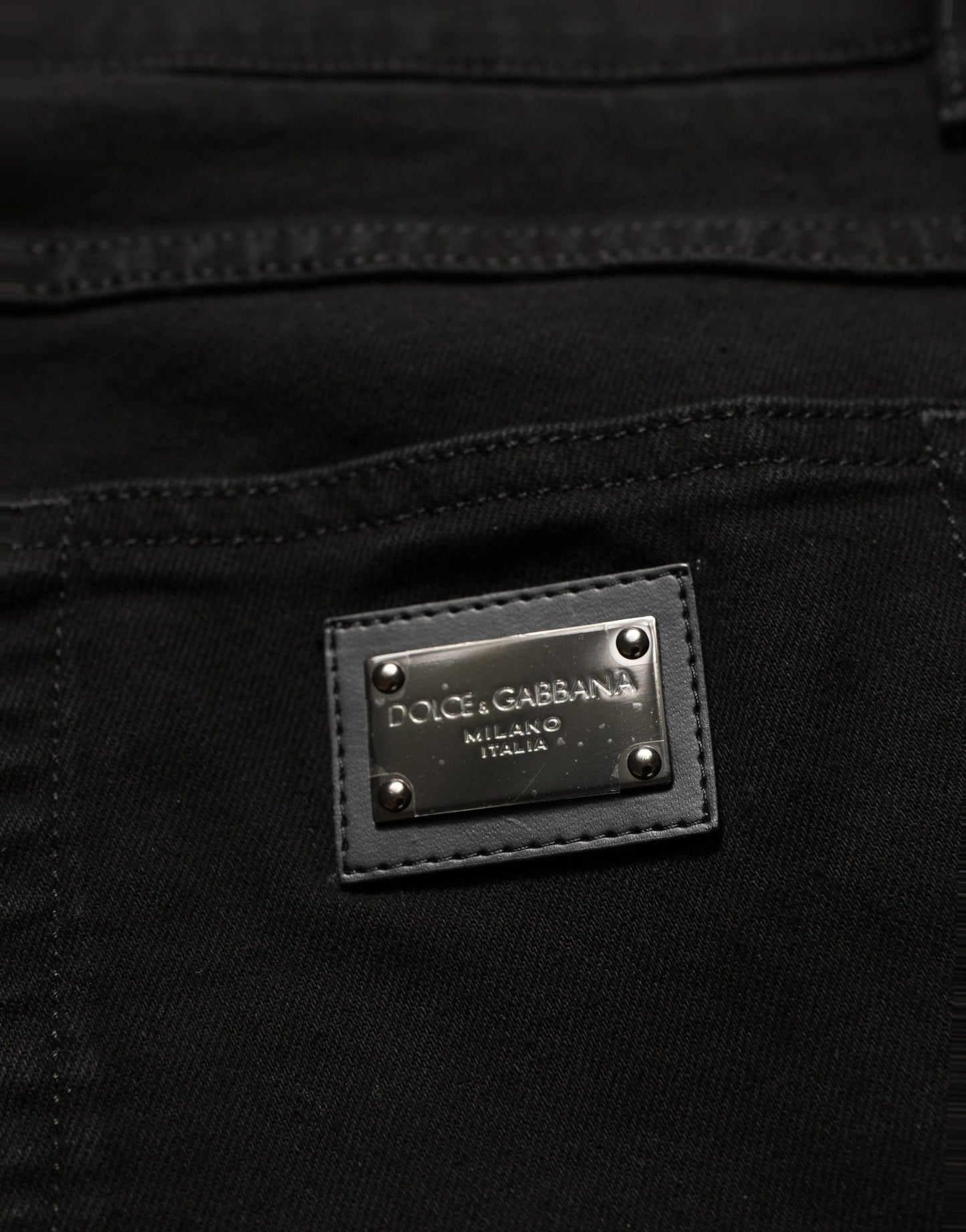 Dolce & Gabbana Black Cotton Stretch Regular Skinny Denim Jeans