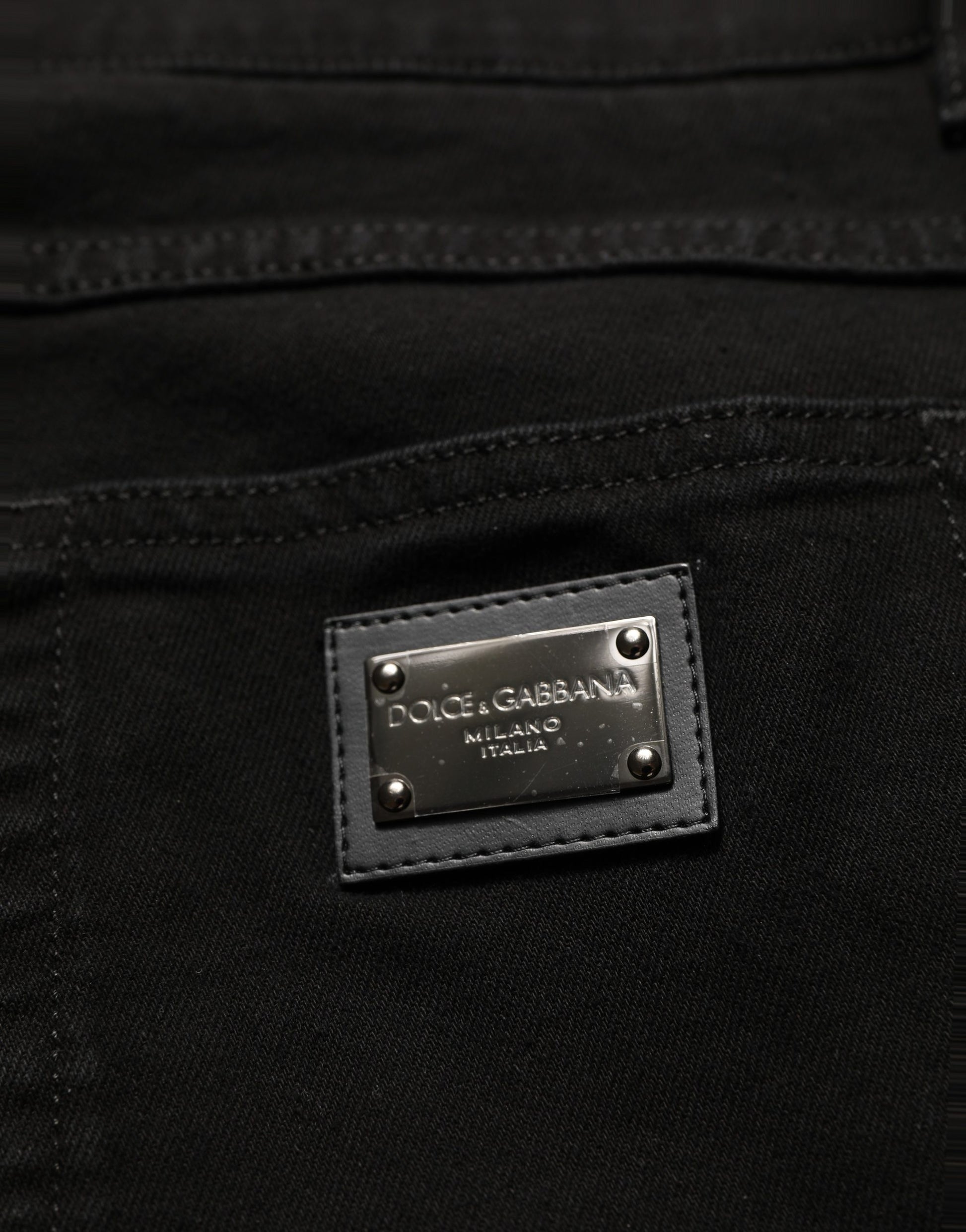 Dolce & Gabbana Black Cotton Stretch Regular Skinny Denim Jeans