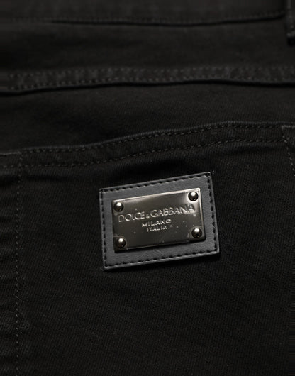 Dolce & Gabbana Black Cotton Stretch Regular Skinny Denim Jeans