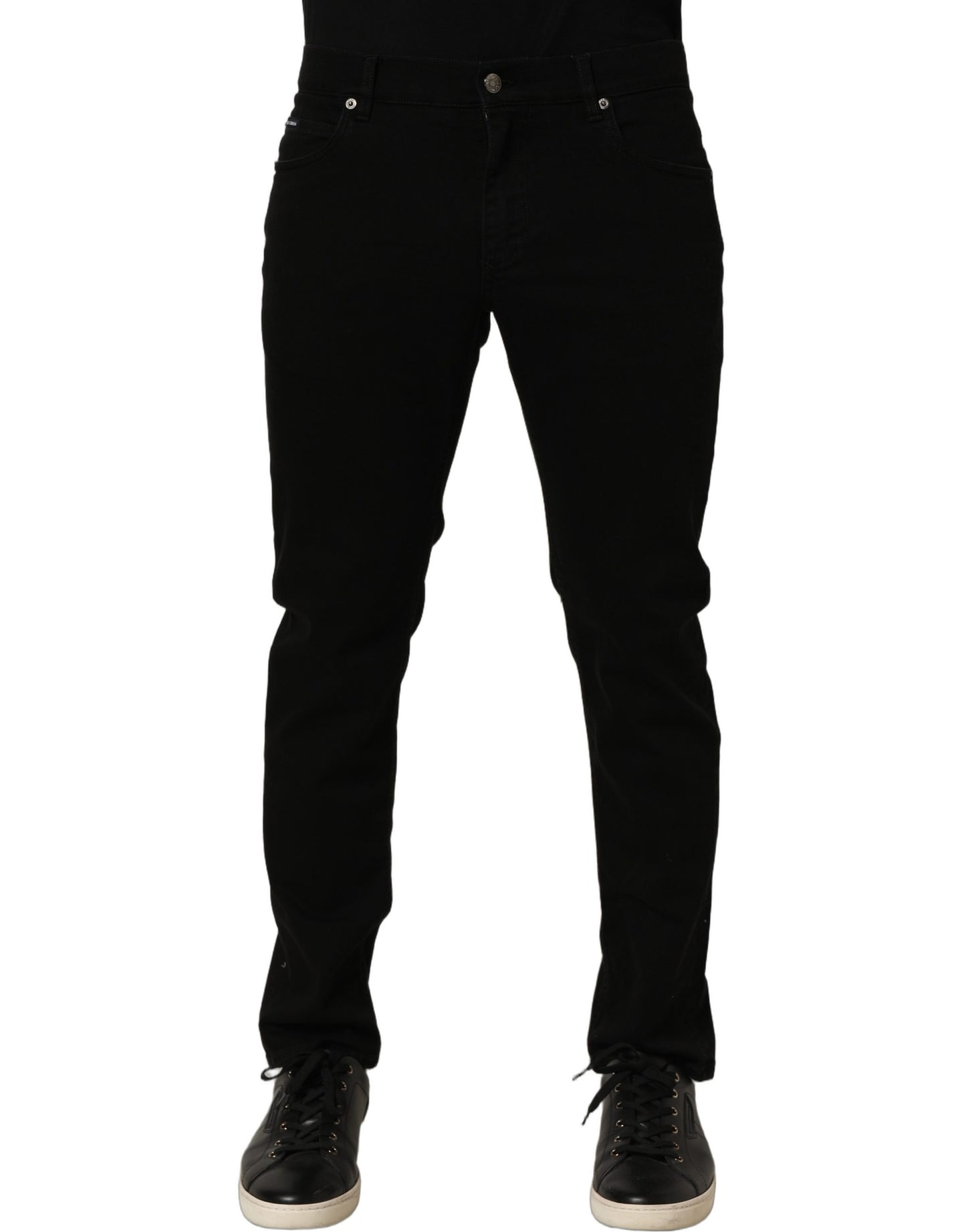 Dolce & Gabbana Black Cotton Stretch Regular Skinny Denim Jeans