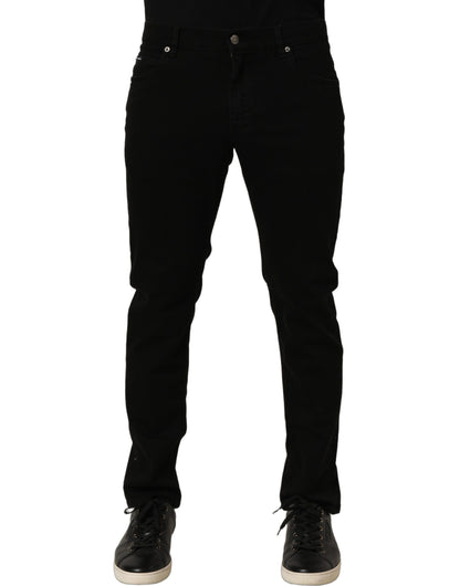 Dolce & Gabbana Black Cotton Stretch Regular Skinny Denim Jeans