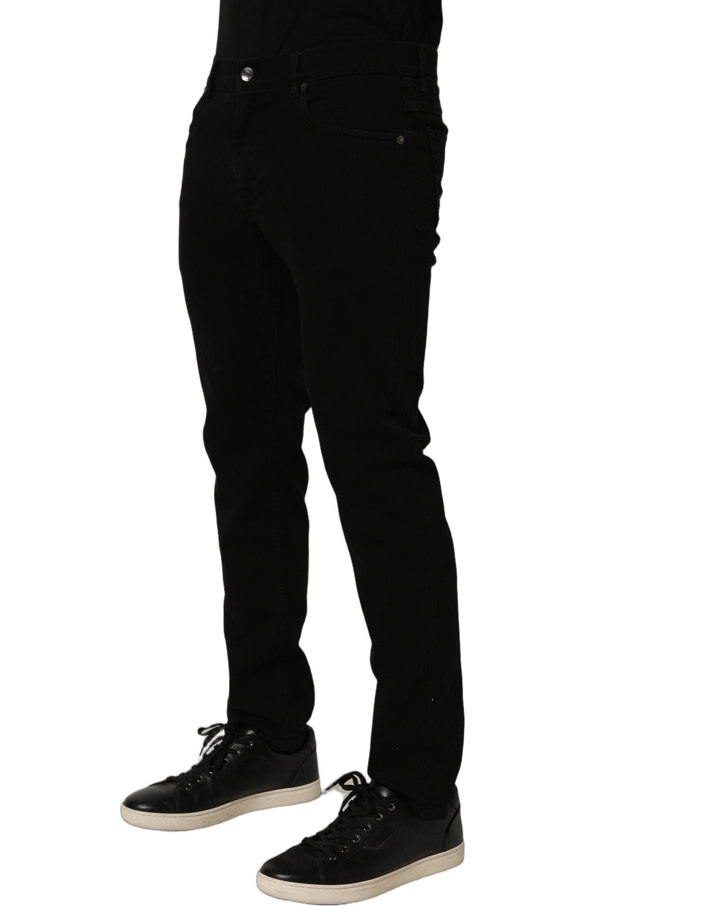 Dolce & Gabbana Black Cotton Stretch Regular Skinny Denim Jeans