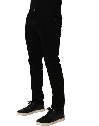 Dolce & Gabbana Black Cotton Stretch Regular Skinny Denim Jeans