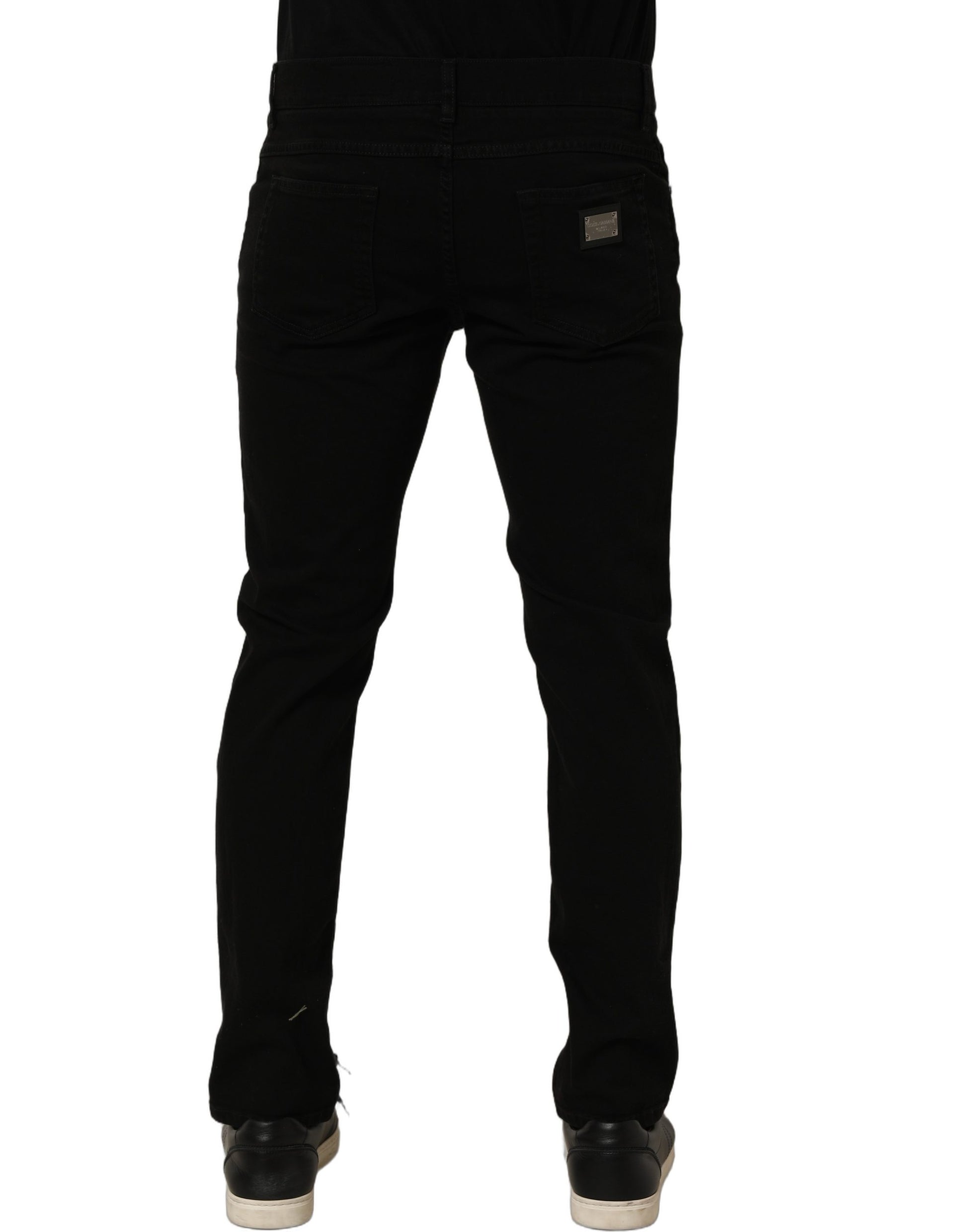 Dolce & Gabbana Black Cotton Stretch Regular Skinny Denim Jeans