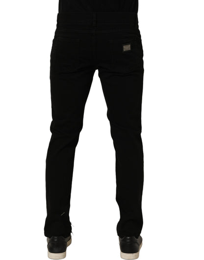 Dolce & Gabbana Black Cotton Stretch Regular Skinny Denim Jeans