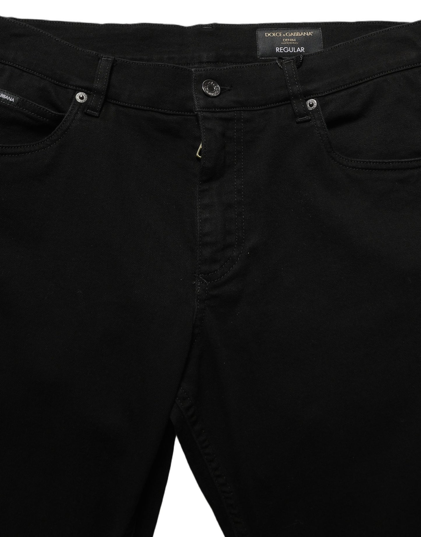 Dolce & Gabbana Black Cotton Stretch Regular Skinny Denim Jeans